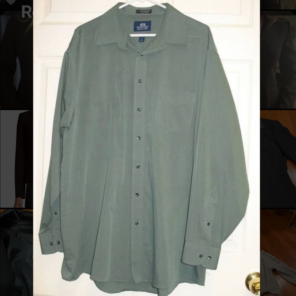 Green Wrinkle-Free Button Down